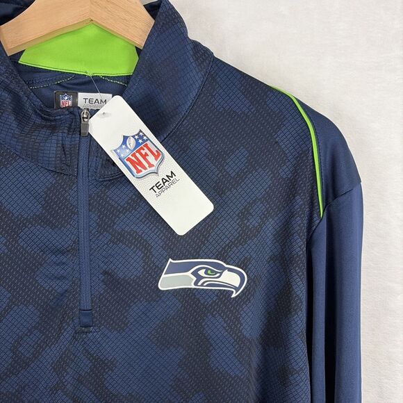 Seattle Seahawks 1/4 ZIP Long Sleeve NFL Team Athletic Shirt Football Large NWT - Picture 2 of 6